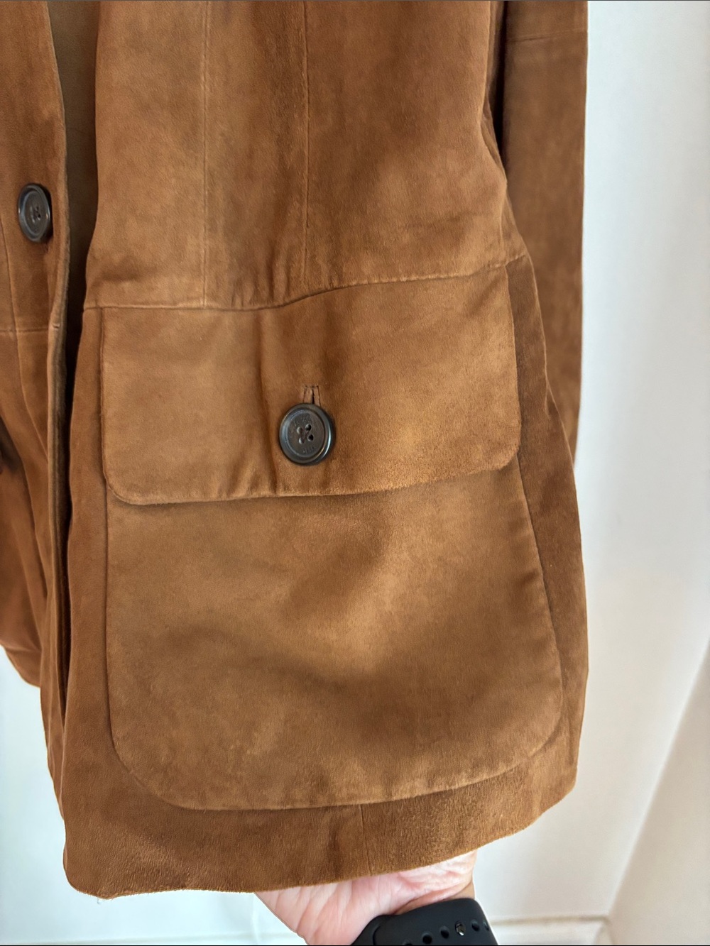 Brooks Brothers women Suede leather Button-Front Jacket Chestnut Brown Large - Picture 6 of 9
